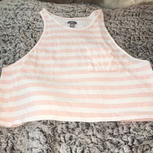 Striped cropped tank top